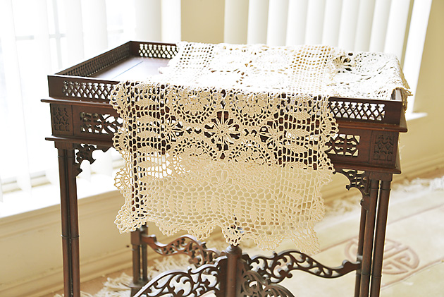 Irish lace shop table runner